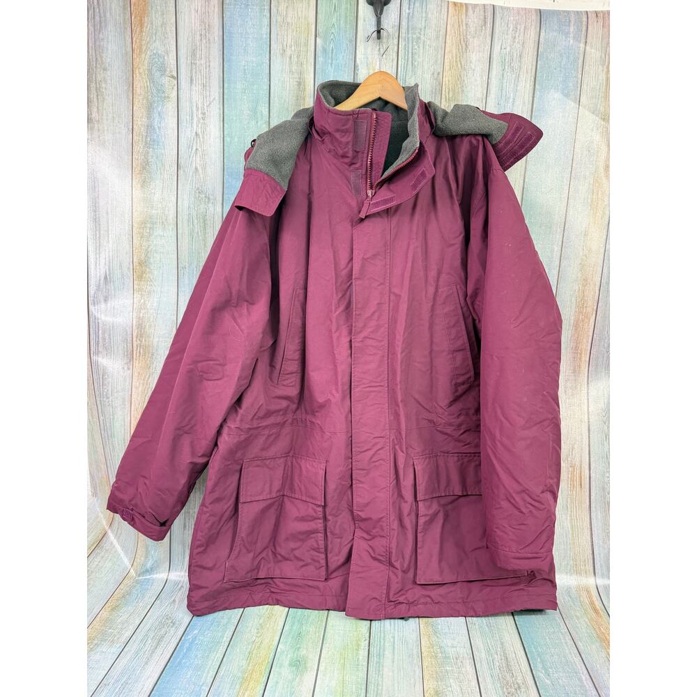 Lands End Polartec Coat Men's XXL 50-52 Squall Jacket Parka Chore Coat Hood
